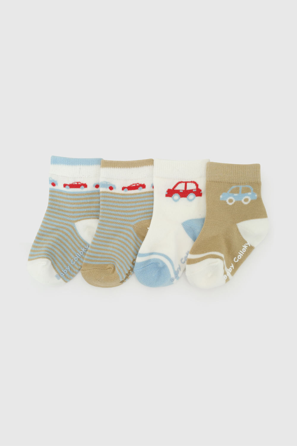 Pack x 4 Medias Niño Azul Estampado con Punto Suave y Resistente